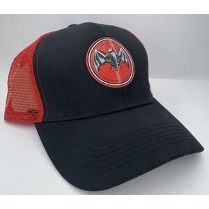 Bacardi Rum Bat Mesh Black Red Trucker Hat Marca De Fabrica Snapback Cap Adults